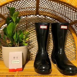 Original black short glass adjustable hunter rain boots